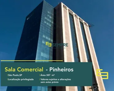 Sala Comercial para alugar, 388m² no Pinheiros, São Paulo