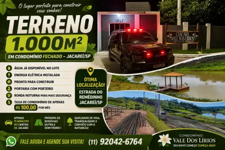 Lote/Terreno à venda, 1000m² no Centro, Jacareí