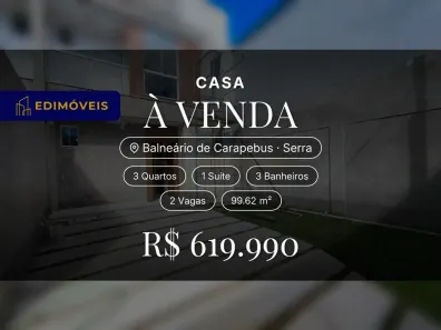 Casa com 3 Quartos à venda, 99m² no Balneário de Carapebus, Serra