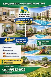 Apartamento com 2 Quartos à venda, 44m² no Conjunto Habitacional Filostro Machado Carneiro, Anápolis