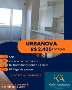 Apartamento com 2 Quartos para alugar, 70m² no Condomínio Residencial Colinas do Paratehy, São José dos Campos