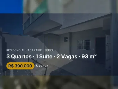 Casa com 3 Quartos à venda, 93m² no Residencial Jacaraípe, Serra