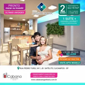 Apartamento com 2 Quartos à venda, 63m² no Jardim Satélite, São José dos Campos