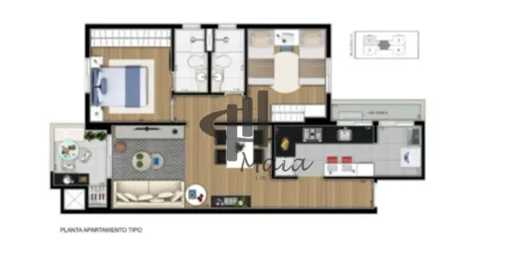 Apartamento com 2 Quartos à venda, 65m² no Campestre, Santo André