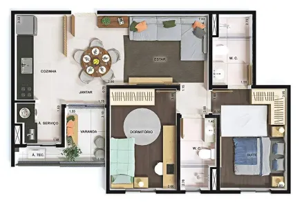 Apartamento com 2 Quartos à venda, 68m² no Jardim do Lago, Jundiaí