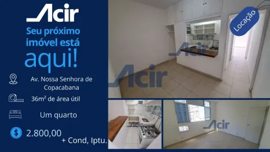 Apartamento com 1 Quarto para alugar, 35m² no Copacabana, Rio de Janeiro