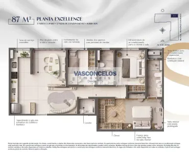 Apartamento com 3 Quartos à venda, 87m² no Jardim Apolo I, São José dos Campos