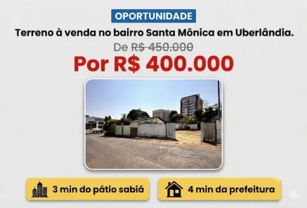 Lote/Terreno à venda, 360m² no Santa Mônica, Uberlândia