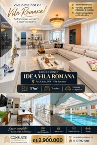 Apartamento com 3 Quartos à venda, 177m² no Vila Romana, São Paulo