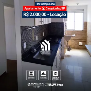 Apartamento com 2 Quartos para alugar, 48m² no Vila da Oportunidade, Carapicuíba