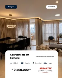 Apartamento com 4 Quartos à venda, 206m² no Santana, São Paulo
