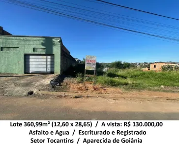 Lote/Terreno à venda, 360m² no Setor Tocantins, Aparecida de Goiânia