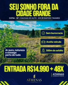 Lote/Terreno à venda, 500m² no Recreio Topázio (Caucaia do Alto), Cotia
