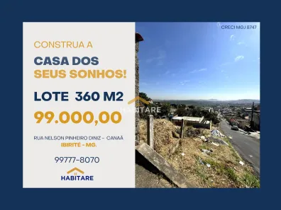 Lote/Terreno à venda, 360m² no Canaã - 1ª Seção, Ibirité