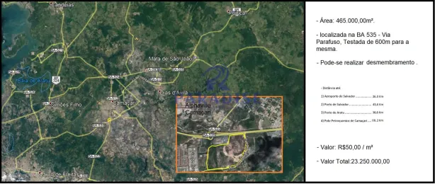 Lote/Terreno à venda, 415200m² no Pólo Industrial de Camaçari, Camaçari
