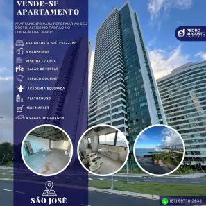 Apartamento com 4 Quartos à venda, 227m² no São José, Recife