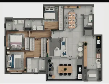 Apartamento com 3 Quartos à venda, 120m² no Jardim Karaíba, Uberlândia