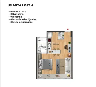 Apartamento com 1 Quarto à venda, 37m² no Vila Bosque, Maringá