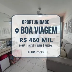 Apartamento com 3 Quartos à venda, 59m² no Boa Viagem, Recife