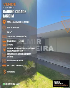 Casa com 3 Quartos à venda, 168m² no Cidade Jardim, Sertãozinho