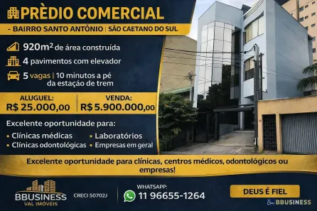 Prédio Comercial para alugar, 1000m² no Cerâmica, São Caetano do Sul