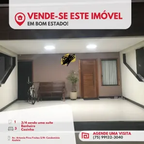 Casa de Condomínio com 3 Quartos à venda, 10m² no SIM, Feira de Santana