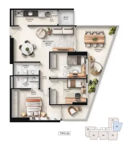 Apartamento com 3 Quartos à venda, 100m² no Jockey de Itaparica, Vila Velha