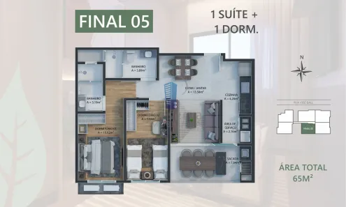 Apartamento com 2 Quartos à venda, 65m² no Dom Bosco, Itajaí