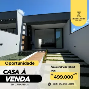 Casa com 3 Quartos à venda, 106m² no Praia de Carapibus, Conde