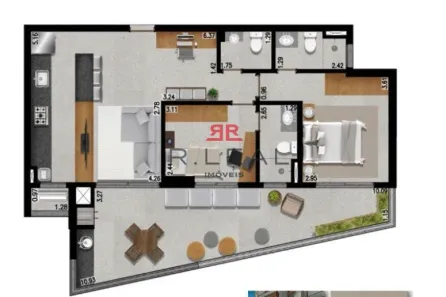 Apartamento com 2 Quartos à venda, 97m² no Vila Aviação, Bauru