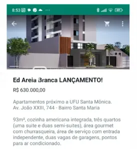 Apartamento com 3 Quartos à venda, 12m² no Saraiva, Uberlândia