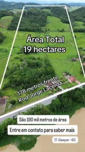 Lote/Terreno à venda, 190000m² no Área Rural de Gaspar, Gaspar