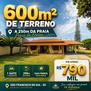 Casa com 3 Quartos à venda, 120m² no Praia do Ervino, São Francisco do Sul