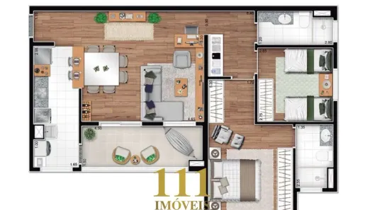 Apartamento com 3 Quartos à venda, 106m² no Loteamento Residencial e Comercial Bosque Flamboyant, Taubaté