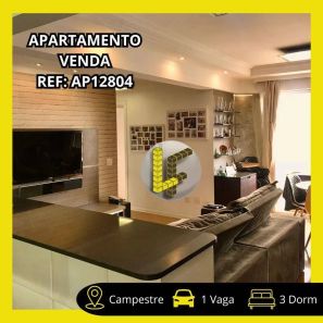 Apartamento com 3 Quartos à venda, 74m² no Campestre, Santo André