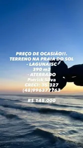 Lote/Terreno à venda, 390m² no Laguna, Laguna