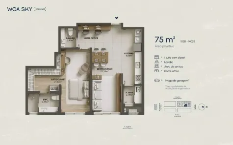 Apartamento com 1 Quarto à venda, 75m² no Campinas, São José