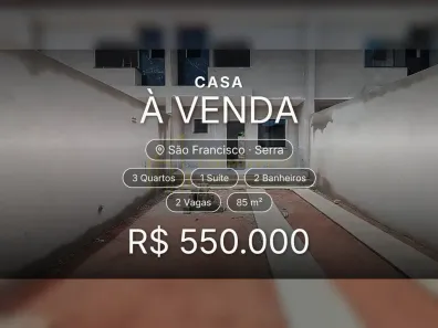 Casa com 3 Quartos à venda, 85m² no São Francisco, Serra