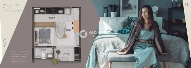 Apartamento com 1 Quarto à venda, 40m² no Centro, Uberlândia
