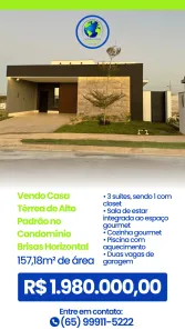 Casa de Condomínio com 3 Quartos à venda, 157m² no Ribeirão do Lipa, Cuiabá