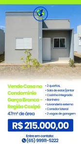 Casa de Condomínio com 2 Quartos à venda, 47m² no Residencial Altos do Parque II, Cuiabá