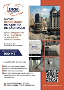 Prédio Comercial à venda, 900m² no Centro, São Paulo