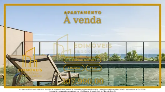 Apartamento com 2 Quartos à venda, 51m² no Conjunto Jacaraípe, Serra