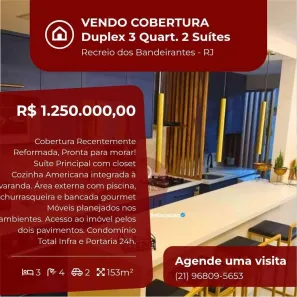 Cobertura com 3 Quartos à venda, 153m² no Recreio dos Bandeirantes, Rio de Janeiro