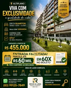 Apartamento com 3 Quartos à venda, 67m² no Altiplano Cabo Branco, João Pessoa