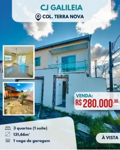 Sobrado com 3 Quartos à venda, 131m² no Colônia Terra Nova, Manaus