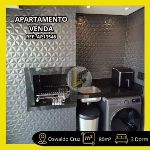 Apartamento com 3 Quartos à venda, 80m² no Osvaldo Cruz, São Caetano do Sul