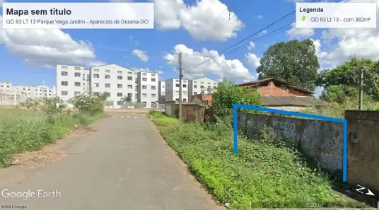 Lote/Terreno à venda, 382m² no Parque Veiga Jardim, Aparecida de Goiânia