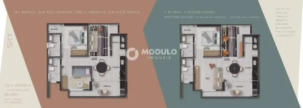 Apartamento com 2 Quartos à venda, 67m² no Centro, Uberlândia