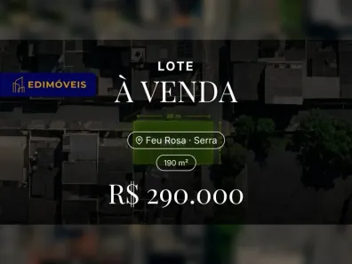 Lote/Terreno à venda, 190m² no Feu Rosa, Serra